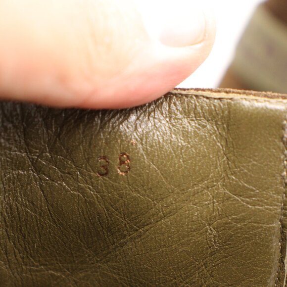 Fendi Heeled Boots Olive Green Suede Women's Size EU 38 Crepe Sole - Picture 3 of 9